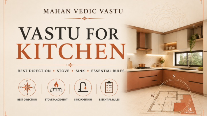 Vastu for kitchen showing best kitchen direction, stove placement and sink position according to Vastu Shastra – Mahan Vedic Vastu