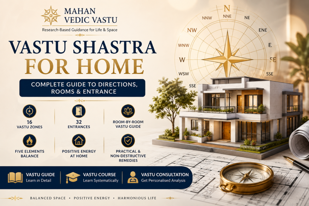 Vastu Shastra for home complete guide to directions, rooms, entrance, 16 Vastu zones and 32 entrances by Mahan Vedic Vastu